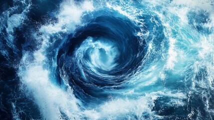 A swirling ocean vortex showcasing powerful waves and motion.