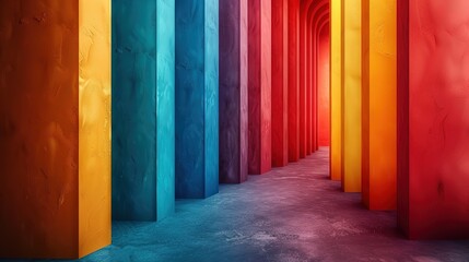 Minimalist Design on Rainbow Background - a captivating and vibrant visual. The minimalist style on the colorful rainbow backdrop creates an enchanting and lively scene.