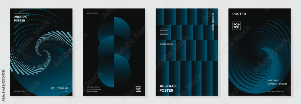Canvas Prints modern gradient poster background vector set. minimalist cover template with monotone perspective ge