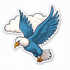 Obraz premium Fliegender Adler vor weißem Hintergrund