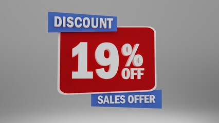 Vibrant 3D Discount Price Sign for Sales – Colorful Promo Tags with 10% to 25% Off, Perfect for Dynamic Sales Offers