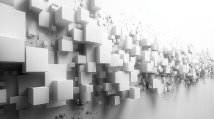 Obraz premium Minimalistic 3D white cubes arranged on a clean background