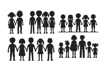 children vector illustration, children silhouette vector