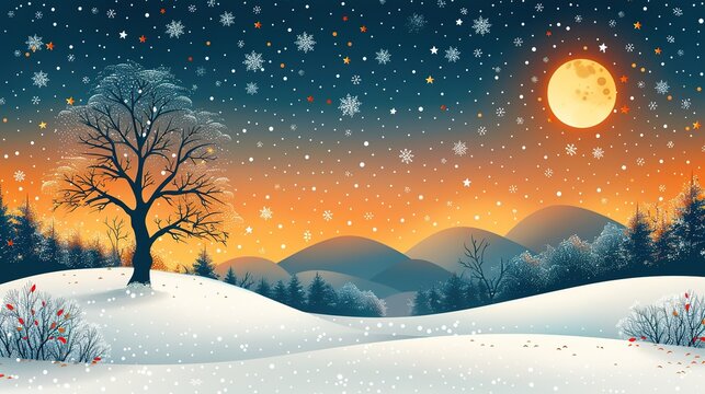 Design Image on Winter Background - a charming and cold-season visual. The design stands out gracefully against the wintry backdrop.