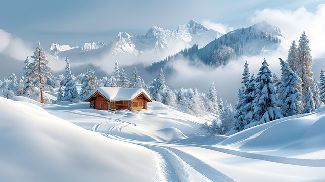 Design Image on Winter Background - a charming and cold-season visual. The design stands out gracefully against the wintry backdrop.