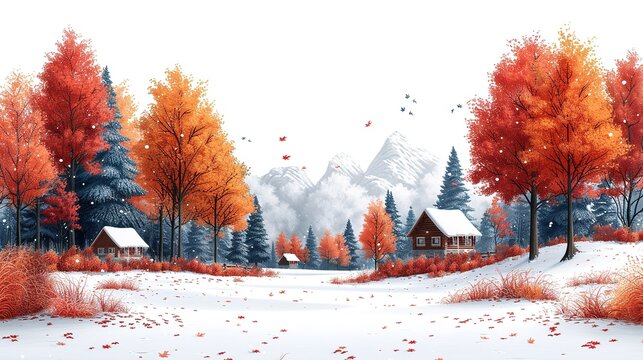Design Image on Winter Background - a charming and cold-season visual. The design stands out gracefully against the wintry backdrop.