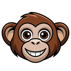 Obraz premium Smiling monkey face cartoon illustration 