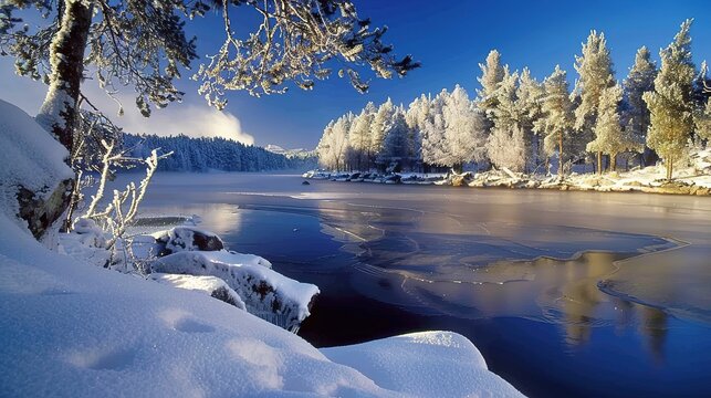 Design Image on Winter Background - a charming and cold-season visual. The design stands out gracefully against the wintry backdrop.