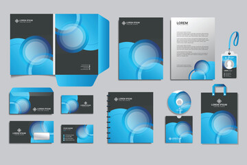set of professional business stationery template for company promotion vector