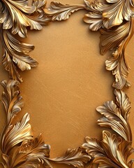 Elegant Frame with Ornate Leaves and Text Space