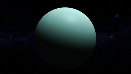 3d Uranus planet view star space, planet in space