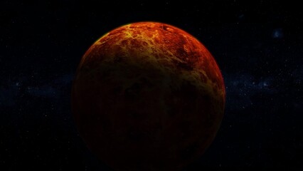 3d Venus surface planet on space star, planet in space