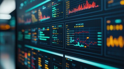 Obraz premium Investor dashboard tracking real-time crowdfunding investments, finance and technology