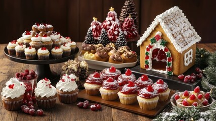 Festive Christmas Dessert Table Display