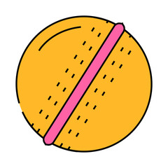 ball cricket game line icon vector. ball cricket game sign. isolated symbol illustration