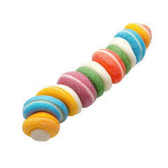 Colorful gummy candies on a white background transparent background