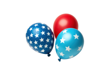 Colorful balloons for celebration, white isolate background transparent background