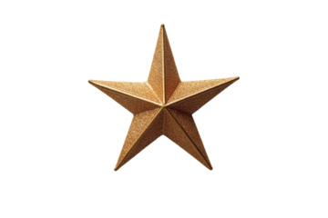 Brown star shape on white isolated background transparent background