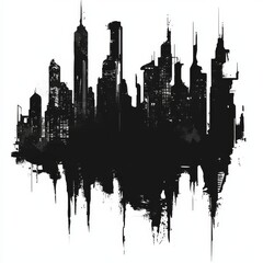 Obraz premium black silhouette of a big city 