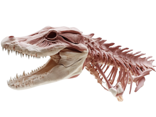 Alligator Skull and Skeleton with Glitch Effect