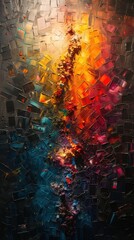 Obraz premium Fiery Grunge Texture with Abstract Circles and Warm Colors