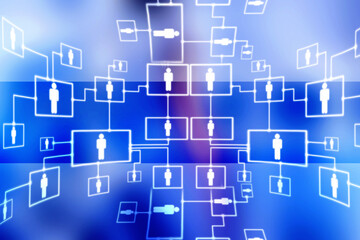 2d illustration Business Network concept