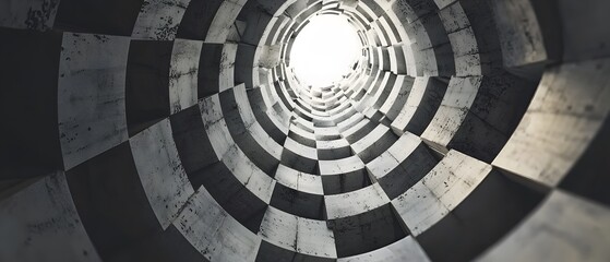 Fototapeta premium Geometric Abstract Tunnel View with Light