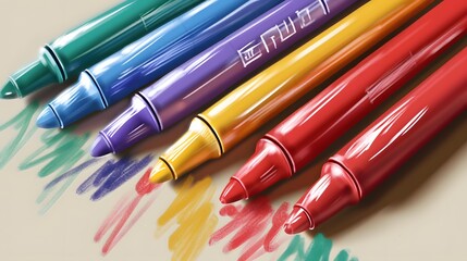 Fototapeta premium Dry Erase Markers Simple Vector Illustration