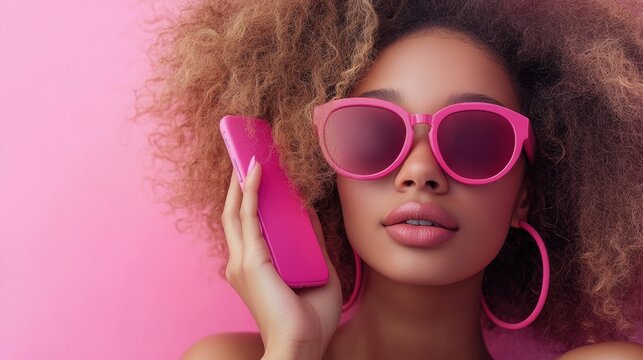 Modern influencer marketing techniques with stylish visuals and engagement metrics, on a soft pink background