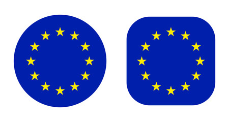 Round Europe flag with stars, European Union