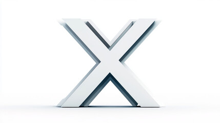 Fototapeta premium A 3D rendering of the letter X against a white background.