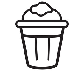 Illustration of a cupcake, Frozen yogurt line icon, Line art ice - cream vector