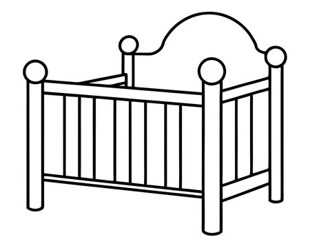 recommend clip art: Baby Crib Outline vector, Baby Crib line art illustration, Baby Crib Clipart, Baby Crib Cut Files For Silhouette