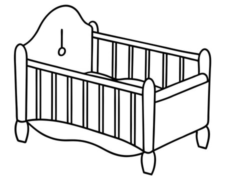 recommend clip art: Baby Crib Outline vector, Baby Crib line art illustration, Baby Crib Clipart, Baby Crib Cut Files For Silhouette