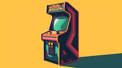 High-Quality Simple Retro Arcade Machine Art Design