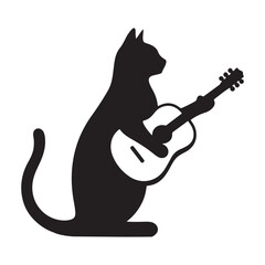 A cat playing guitar