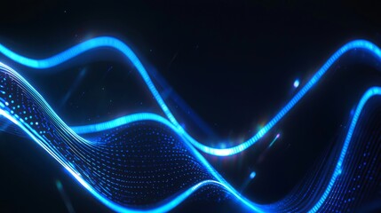 Dynamic blue wave patterns illustrating energy and motion in a dark background.