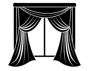 Curtains Silhouette, Stage illustration, Curtains Clipart, Curtains Files for Cricut, Curtains Cut Files