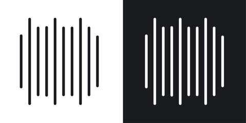 Audio icon vector icon set black filled and outlined style.