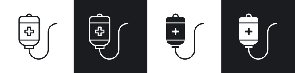 Chemotherapy icon vector icon set black filled and outlined style.