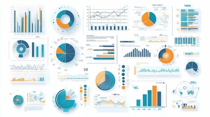 Digital Marketing Analytics: Data-Driven Insights Visualization on White Background