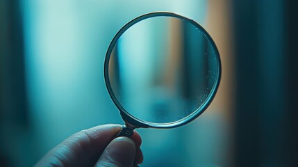 Focus lens magnifying glass sharpening blurred thoughts, clean white background