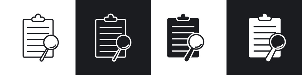 Inspection icon vector icon set black filled and outlined style.