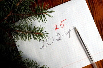 On the paper it says 2024 and 24 is crossed out for 25.