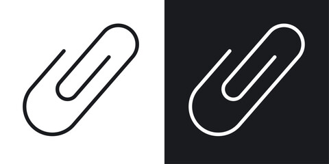 Paperclip icon vector icon set black filled and outlined style.