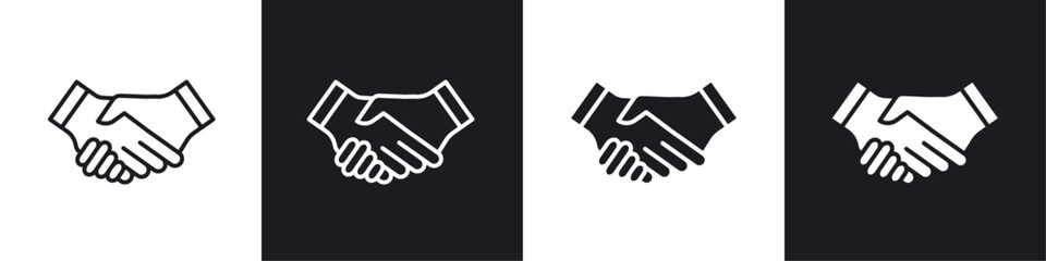 Fototapeta premium Partner icon vector icon set black filled and outlined style.