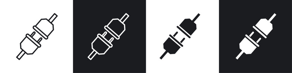 Plugin icon vector icon set black filled and outlined style.