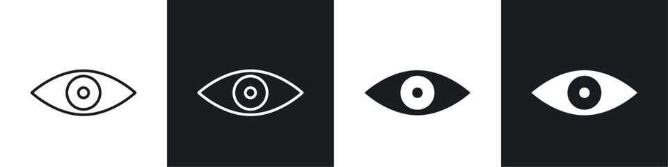 Show icon vector icon set black filled and outlined style.