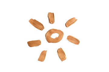 The sun is drawn from a foundation on a white	