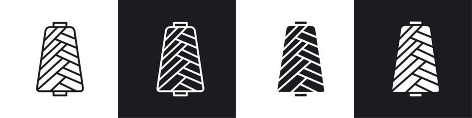 Yarn icon vector icon set black filled and outlined style.